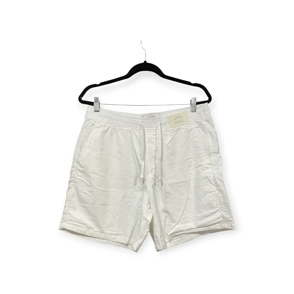 Hollister Textured Pull On Shorts White Large NWT